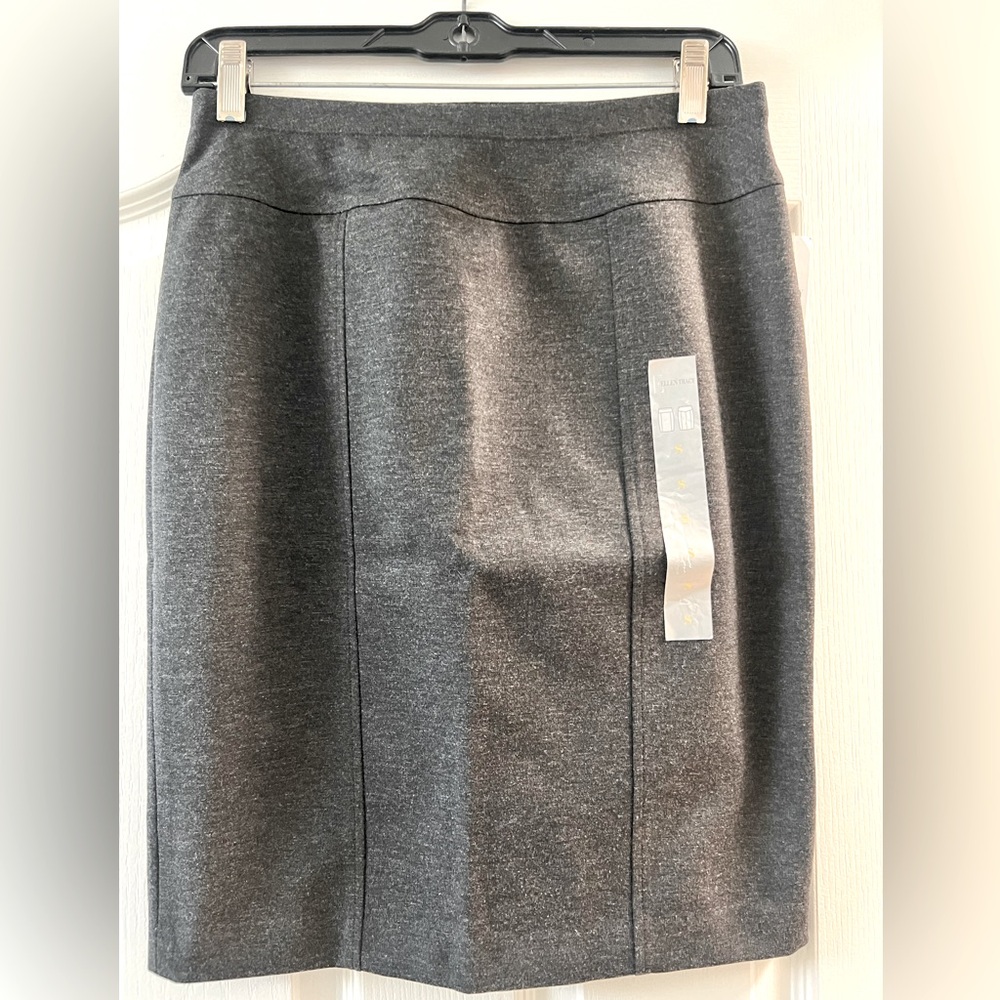 ELLEN TRACY Charcoal Pull on Pencil Skirt Size Small NWT